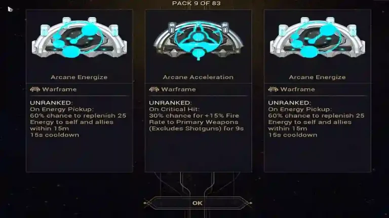 Warframe Arcanes